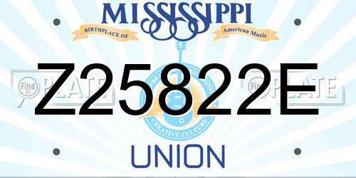 Z25822E Mississippi License Plate