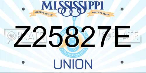 Z25827E Mississippi License Plate
