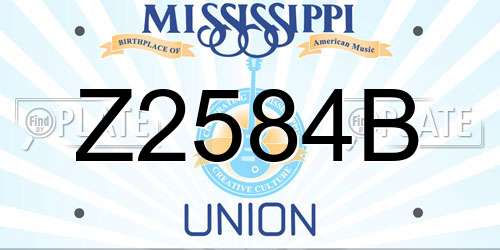 Z2584B Mississippi License Plate