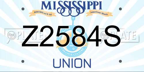 Z2584S Mississippi License Plate