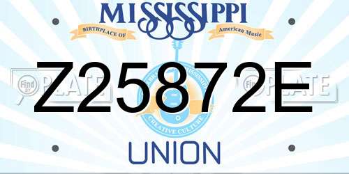 Z25872E Mississippi License Plate