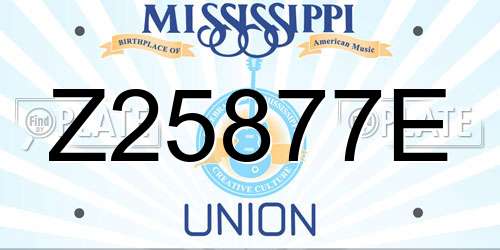 Z25877E Mississippi License Plate