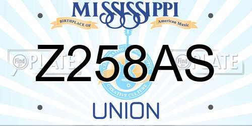 Z258AS Mississippi License Plate