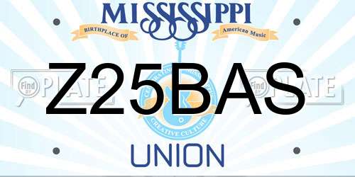 Z25BAS Mississippi License Plate