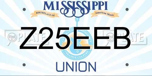 Z25EEB Mississippi License Plate