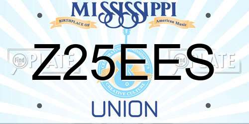 Z25EES Mississippi License Plate