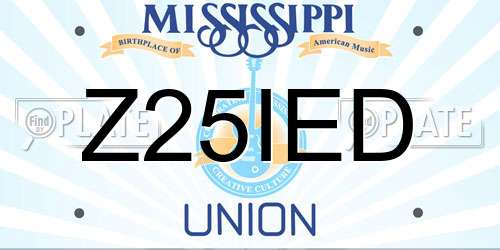 Z25IED Mississippi License Plate