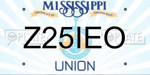 Z25IEO Mississippi License Plate