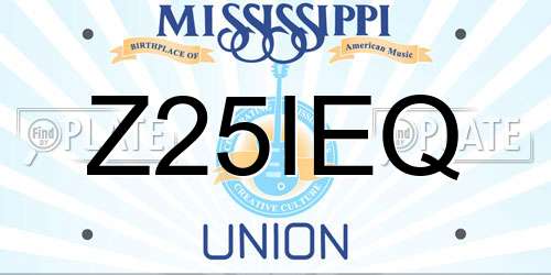 Z25IEQ Mississippi License Plate
