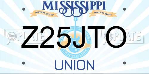 Z25JTO Mississippi License Plate