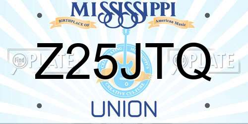 Z25JTQ Mississippi License Plate