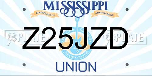 Z25JZD Mississippi License Plate