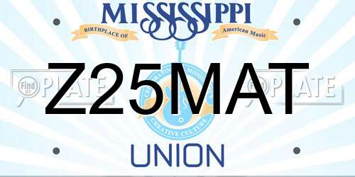 Z25MAT Mississippi License Plate