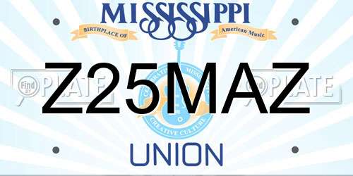 Z25MAZ Mississippi License Plate