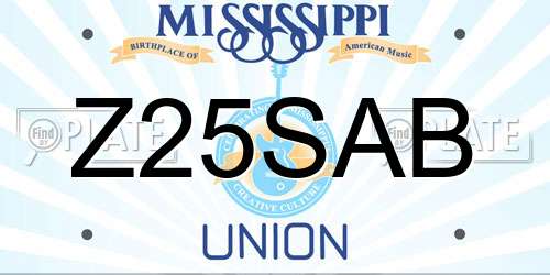 Z25SAB Mississippi License Plate