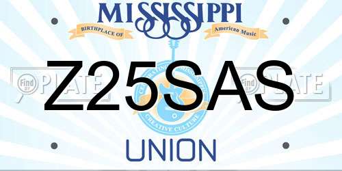 Z25SAS Mississippi License Plate