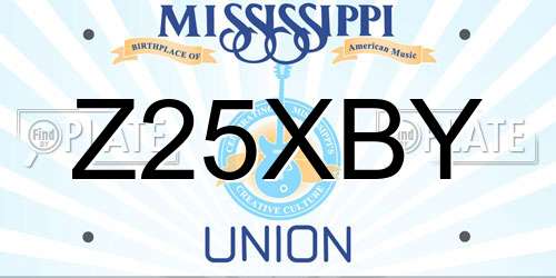Z25XBY Mississippi License Plate