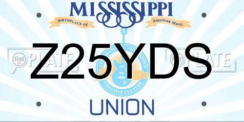 Z25YDS Mississippi License Plate