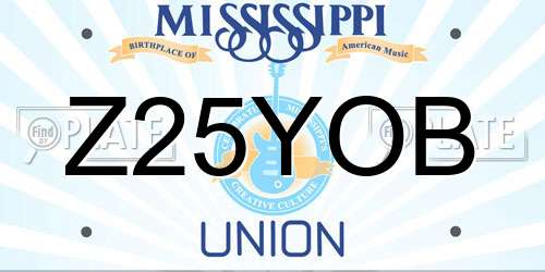 Z25YOB Mississippi License Plate