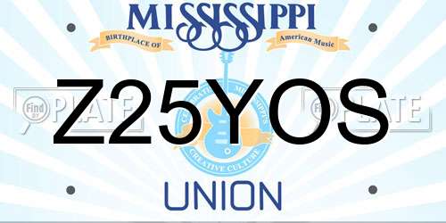 Z25YOS Mississippi License Plate