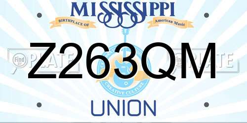 Z263QM Mississippi License Plate