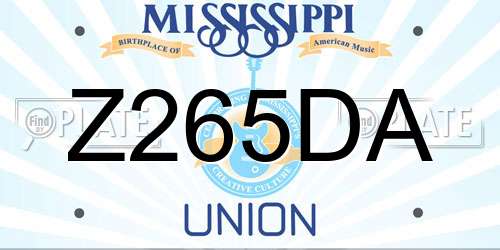 Z265DA Mississippi License Plate