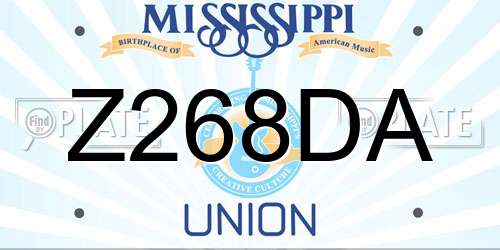 Z268DA Mississippi License Plate