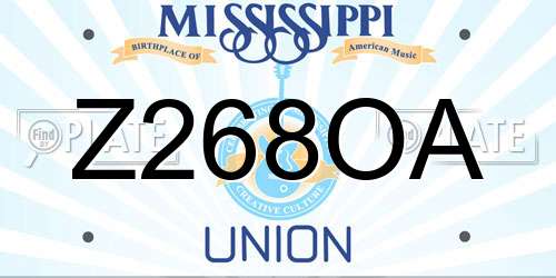 Z268OA Mississippi License Plate
