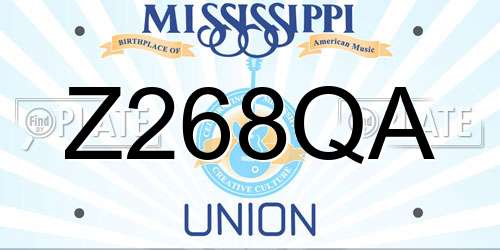 Z268QA Mississippi License Plate