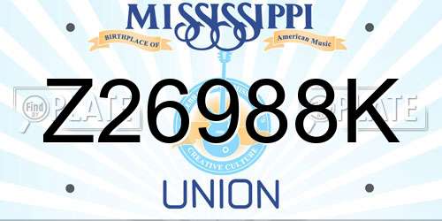 Z26988K Mississippi License Plate