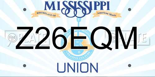 Z26EQM Mississippi License Plate