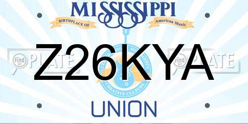Z26KYA Mississippi License Plate