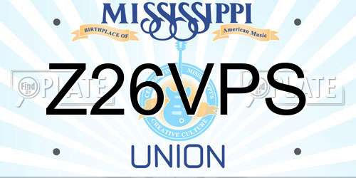 Z26VPS Mississippi License Plate