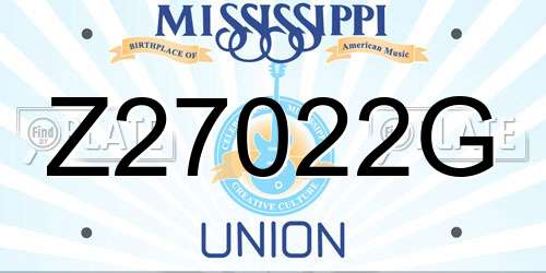 Z27022G Mississippi License Plate
