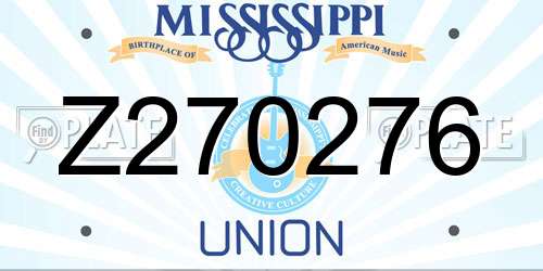 Z270276 Mississippi License Plate