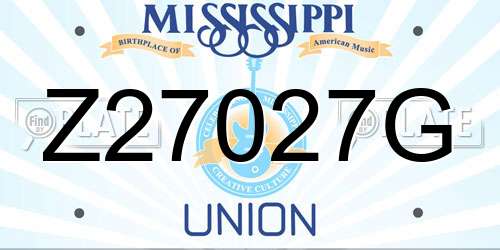 Z27027G Mississippi License Plate