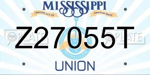 Z27055T Mississippi License Plate