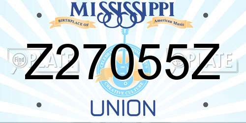 Z27055Z Mississippi License Plate