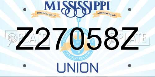 Z27058Z Mississippi License Plate