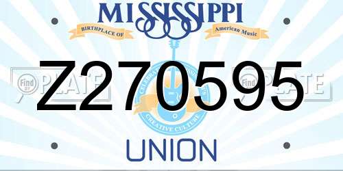 Z270595 Mississippi License Plate