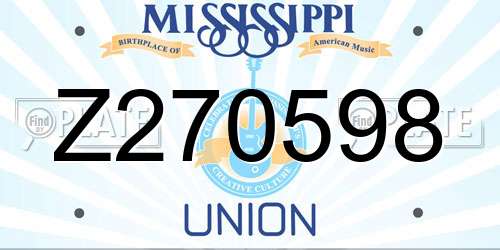 Z270598 Mississippi License Plate