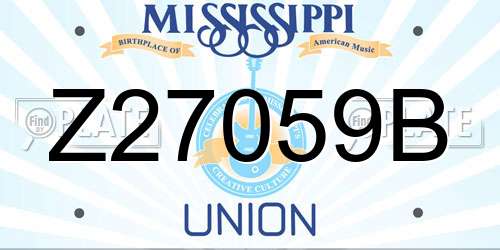 Z27059B Mississippi License Plate