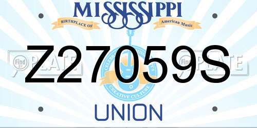 Z27059S Mississippi License Plate