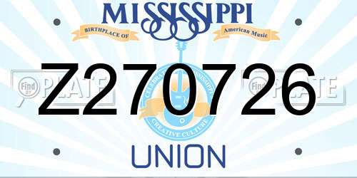 Z270726 Mississippi License Plate
