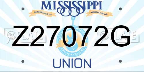 Z27072G Mississippi License Plate