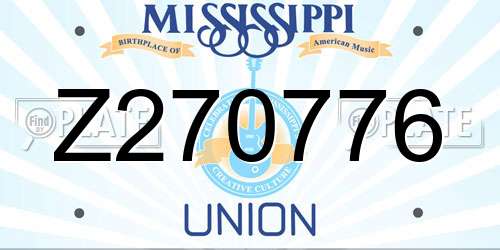 Z270776 Mississippi License Plate