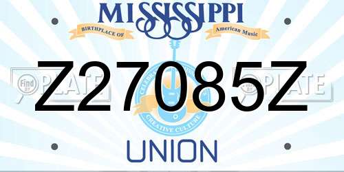 Z27085Z Mississippi License Plate