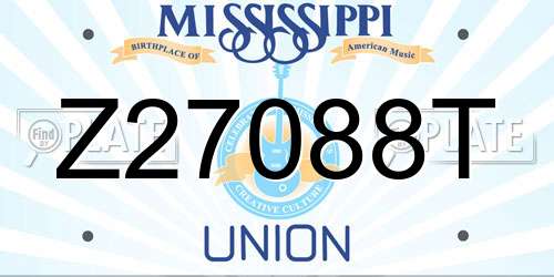 Z27088T Mississippi License Plate