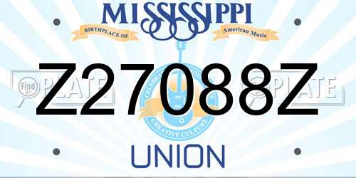 Z27088Z Mississippi License Plate