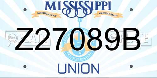 Z27089B Mississippi License Plate
